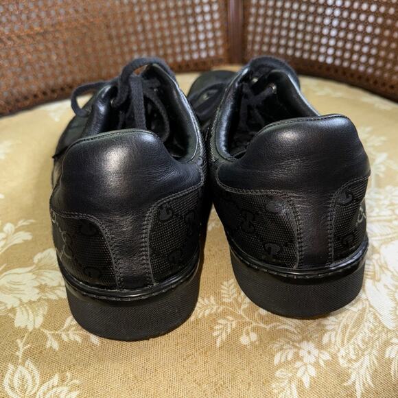 Gucci Men’s GG Guccissima Low Sneakers SKU 227988 Black Size 9 - Picture 7 of 11